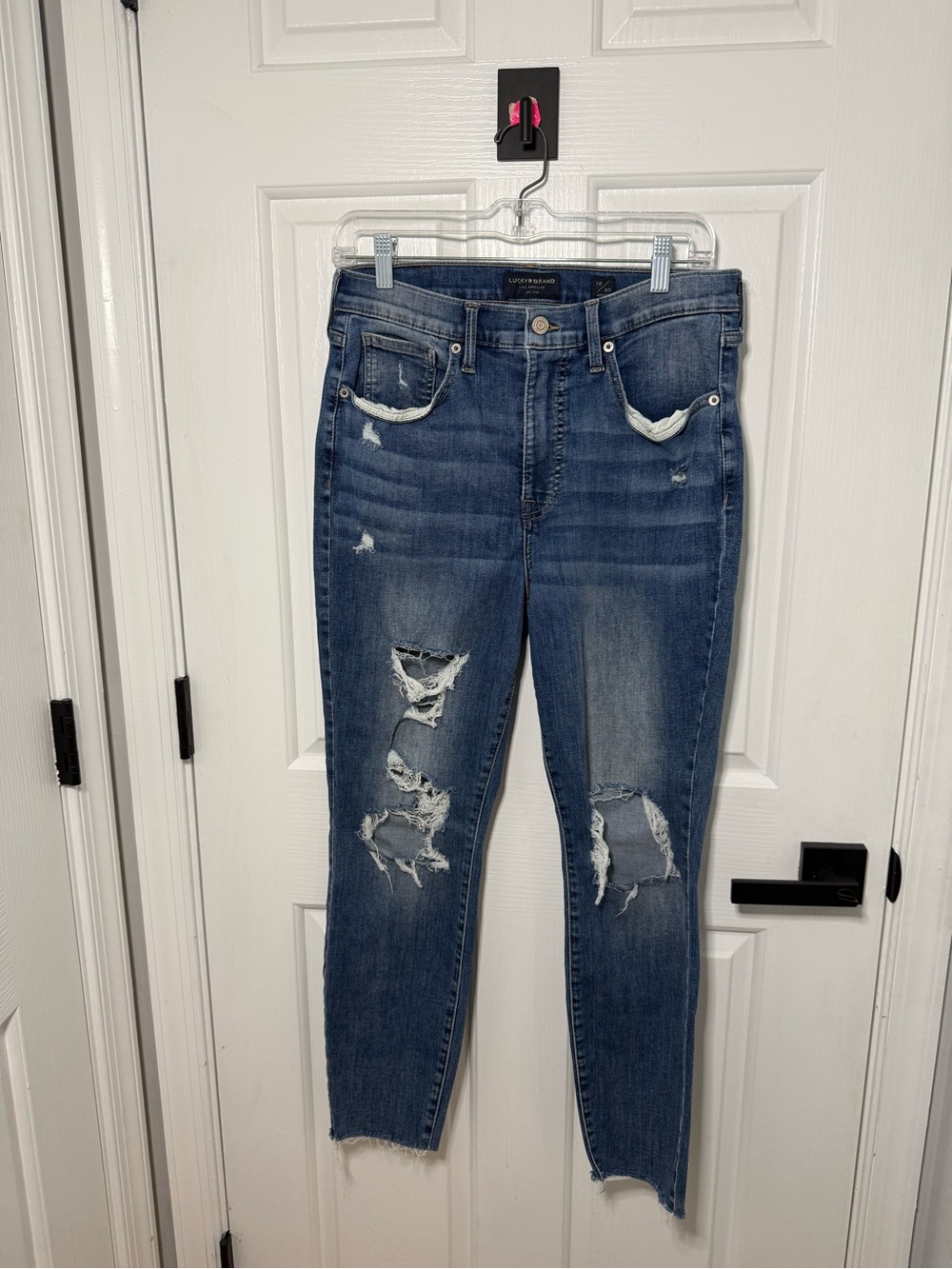 Lucky Brand Distressed Dark Blue Skinny Jeans